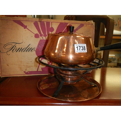 1738 - An old copper fondue set