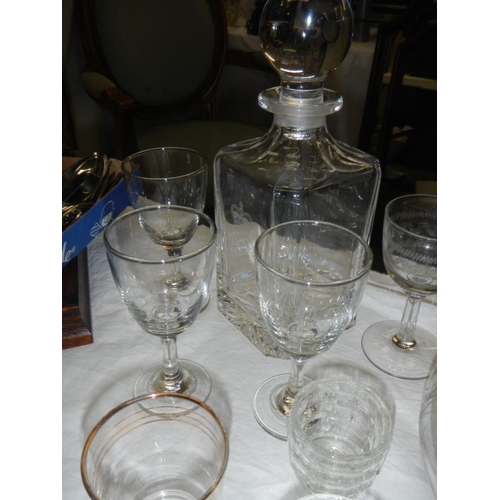 1758 - 2 decanters & a quantity of glassware