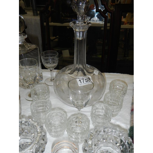 1758 - 2 decanters & a quantity of glassware