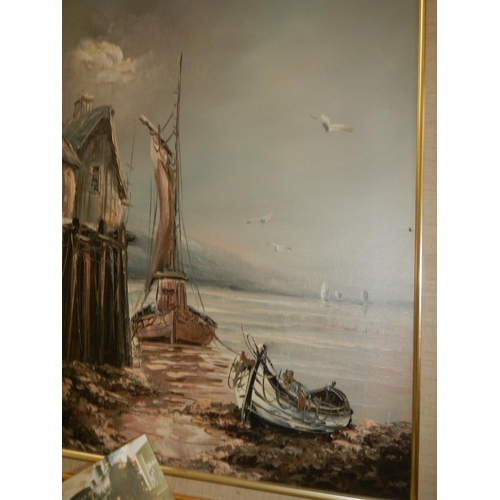 1768 - A good quantity of sea scape paintings on canvas