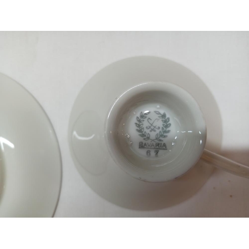 1302 - 5 Bavarian art deco style cups & saucers