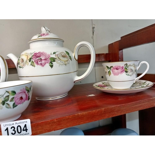 1304 - A Royal Worcester Royal Garden Elgar tea set including teapot, water, 2 duo's & sugar