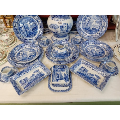 1307 - A good selection of Italian Spode items including planter,, lamp base, jugs, plates, coffee cups & b... 