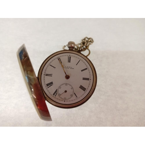 1008 - A Gent's silver open face pocket watch marked A.W.W. Co Waltham Mass,Birmingham silver 1898. In work... 