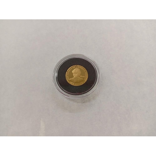 1018 - A boxed 2007 Lady Diana gold 1.27gms one pound coin (limited edition)