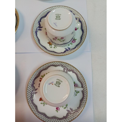 1256 - A quantity of cups & saucers. 2 Aynsley, 2 Royal Worcester & 4 Royal Doulton