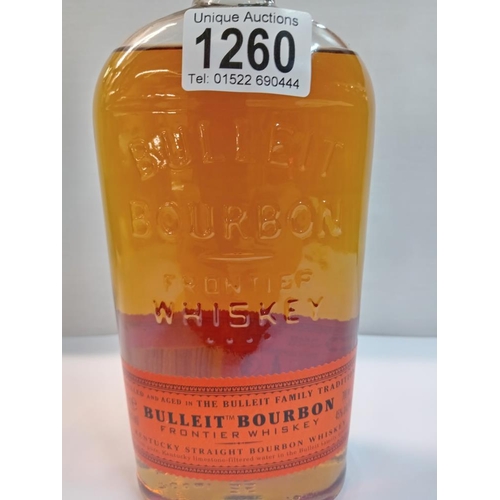 1260 - A bottle of Bulliet bourbon frontier whiskey. COLLECT ONLY.