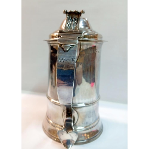 1030 - A rare George III 1781 silver quart tankard