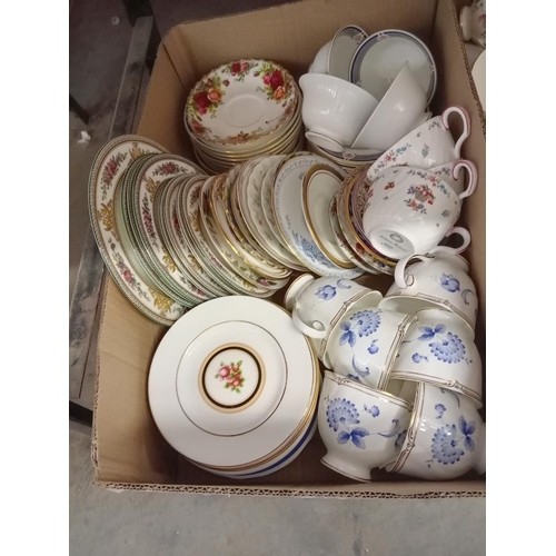 1244 - 2 boxes of china by Spode & Wedgwood etc.