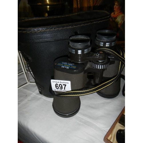 697 - A pair of cased Miranda 10 x 50 binoculars.