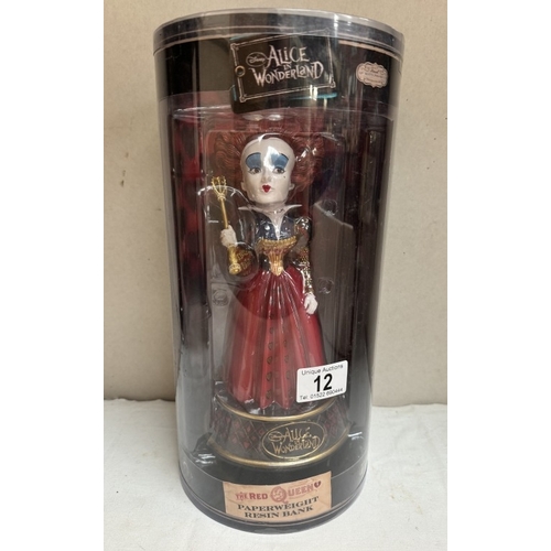 12 - Disney's Alice in Wonderland 'The Red Queen', paperweight resin bank, as new in box