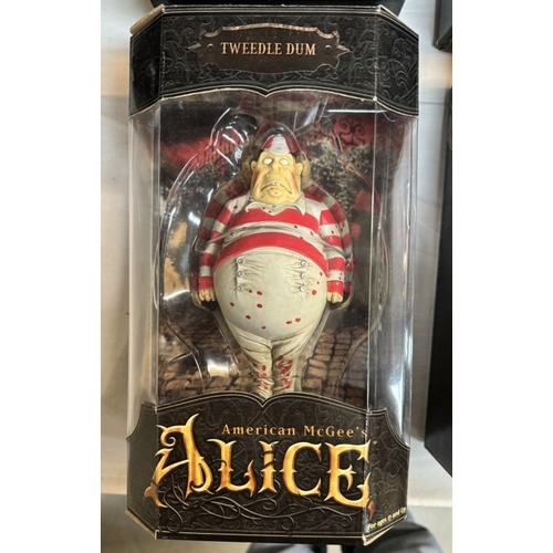 13 - 4 boxed American McGee's Alice in Wonderland figures including white rabbit, Alice x 2 and Tweede De... 