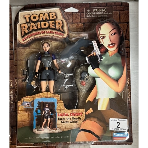 2 - 3 Tomb Raider Lara Croft figures in blister packs, as new