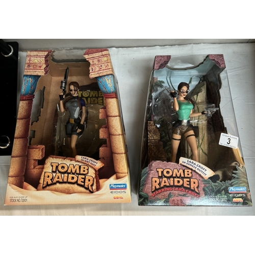 3 - 2 Tomb Raider Lara Croft figures in wet suit and jungle outfit as new in boxes