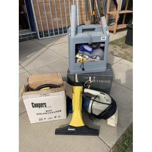 600 - A Coopers steam cleaner, Kirby shampoo system & accessories