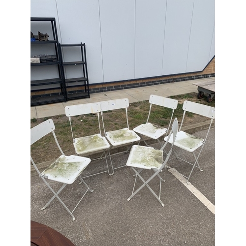 637 - 6 Ikea metal folding garden chairs