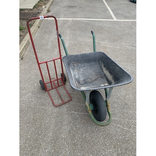 643 - A wheelbarrow & trolley