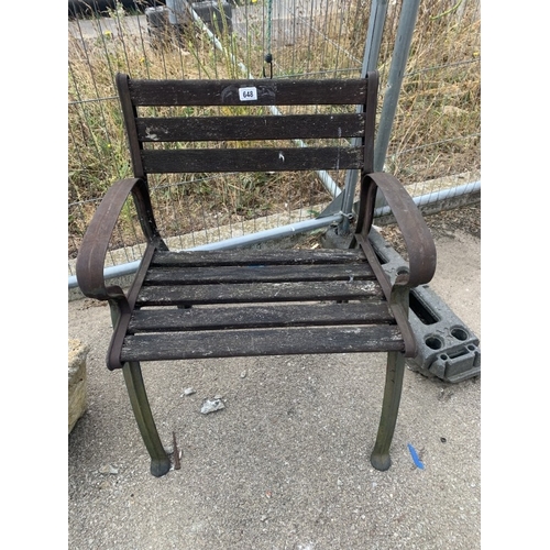 648 - 1 Metal framed garden chair