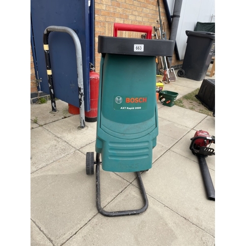 663 - A Bosch electric garden shredder tested & working