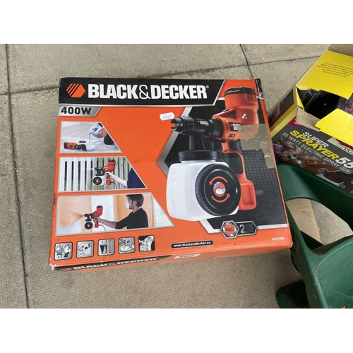 666 - A Black & Decker paint sprayer, Earlex super sprayer 55 electric spray gun & A hand sander