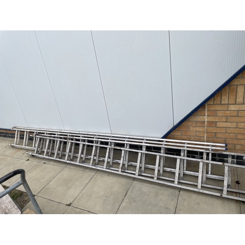 674 - Two large aluminium step ladders