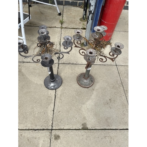 684 - 2 metal candelabras