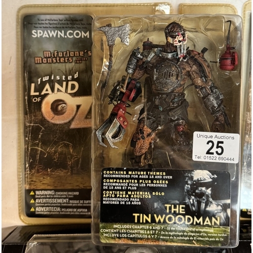 25 - 2 McFarlane monsters from Twisted Land Of Oz Scarecrow & Tin Woodman in blister packs. As new,  A bo... 