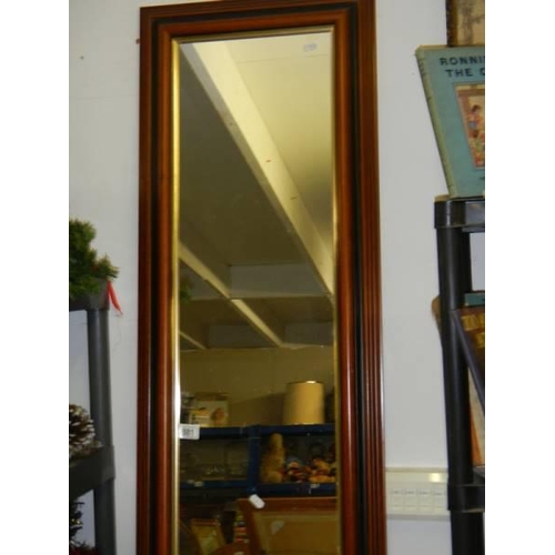 881 - A mahogany framed mirror, COLLECT ONLY.