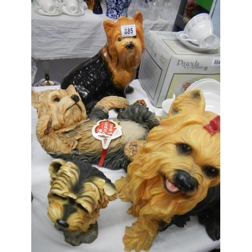 885 - A collection of Yorkshire Terrier figures, COLLECT ONLY.