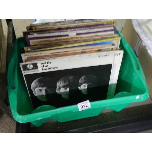 912 - A box of LP records.