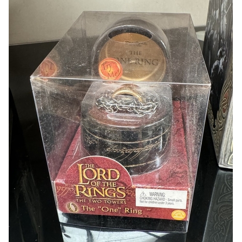 36 - 3 Boxed Lord Of The Rings DVD gift sets & Boxed replica, All as new