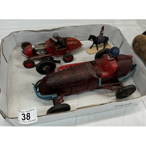 38 - A vintage Marx friction midget racer & one other etc