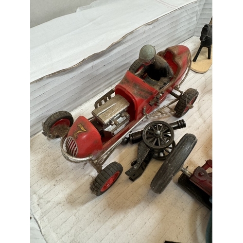 38 - A vintage Marx friction midget racer & one other etc