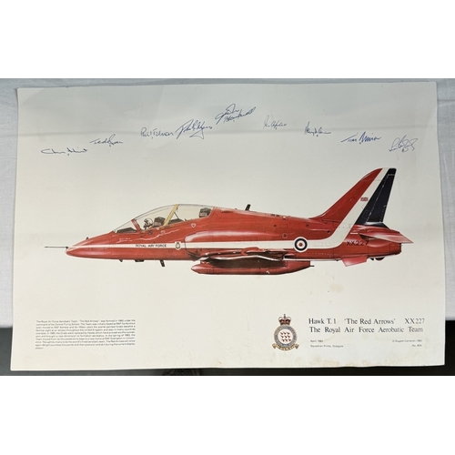 46 - An Airfix boxed Red Arrows Gnat model & Signed Red Arrows print 1982