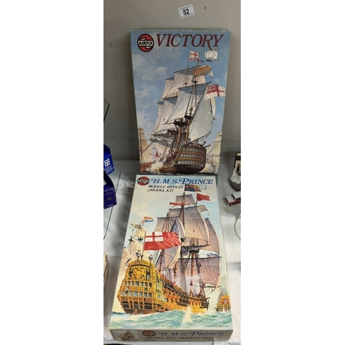 52 - Vintage Airfix HMS Prince & HMS Victory Series 9 both not started