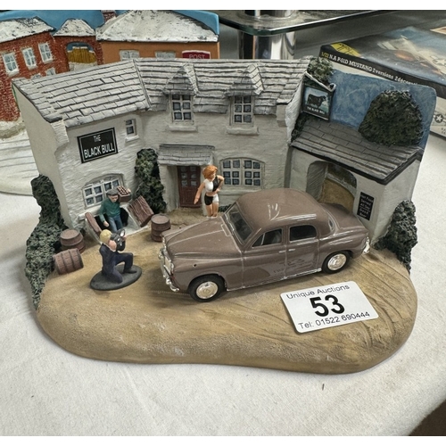 53 - 3 Model car dioramas including Rover garage