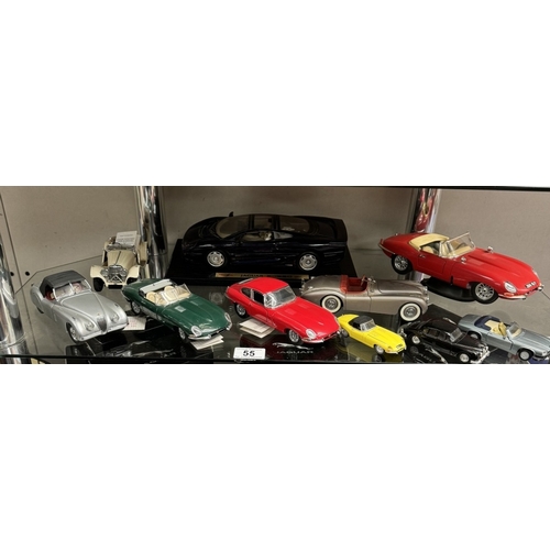 55 - A selection of unboxed Jaguar diecast cars including Franklin Mint