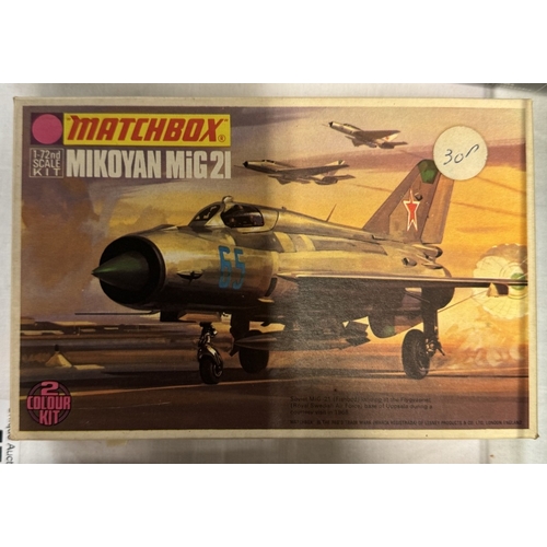 57 - 3 Vintage Matchbox & A Heller 1/72 model aircraft kits