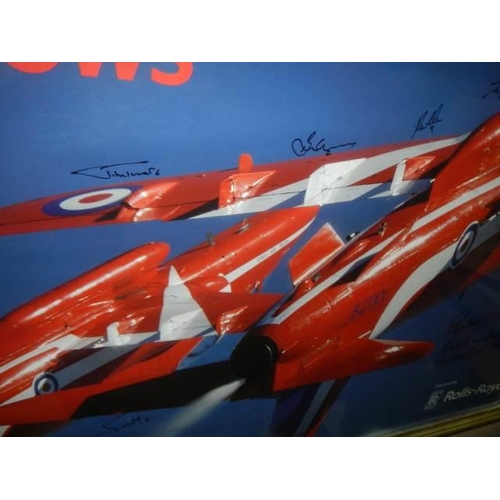 940 - A framed and glazed signed Red Arrows print, COLLECT ONLY.