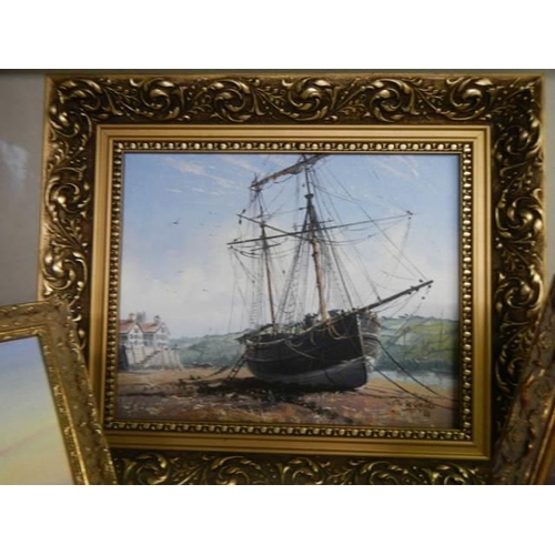 963 - Three oil paintings of nautical scenes, COLLECT ONLY.