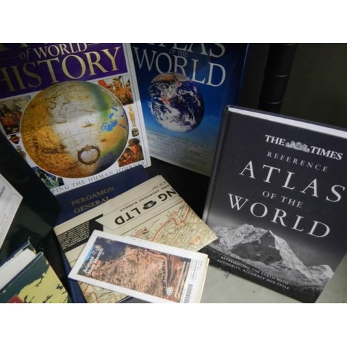 966 - A good lot of assorted hard-back Atlases.