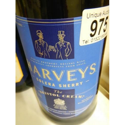 975 - A bottle of Harvey's Solero Sherry and a bottle of Haumet semi sec wine.