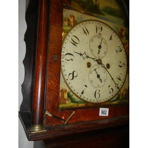 982 - A Victorian 8 day Grandfather clock, a/f. COLLECT ONLY.