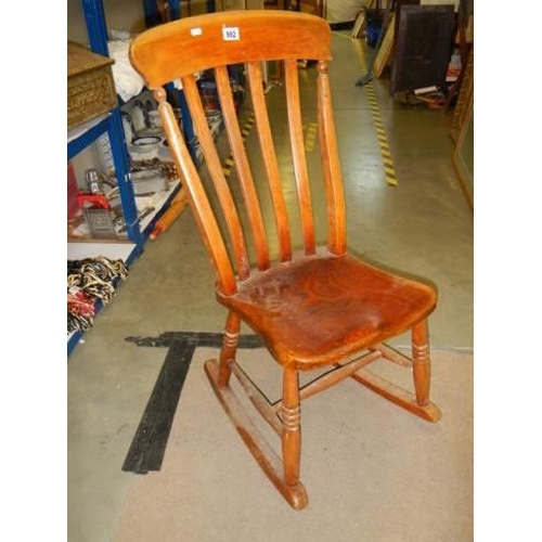 992 - An early 20th century rocking chair, COLLECT ONLY.