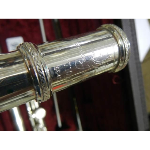 997 - A cased Buffet Paris 'Trevor James' silver plate flute.