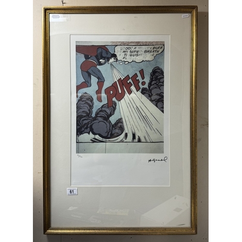 61 - Andy Warhol (1928-1987) A limited edition offset lithograph 'Superman' hand numbered in pencil 93/10... 