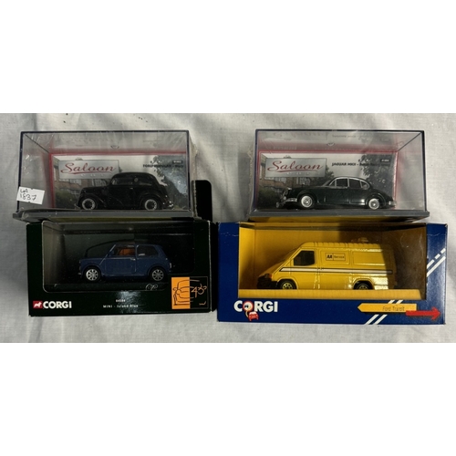 71 - Mixed boxed diecast including Corgi, Jaguar, Ford, Mini etc including Oxford diecast Atlas editions ... 