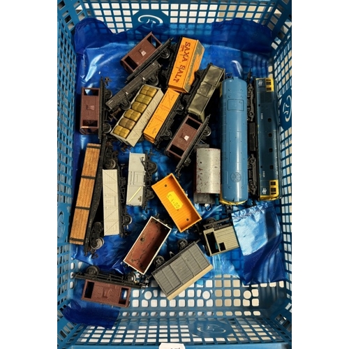 75 - 3 crates of railway rolling stock including 2 engines and many carriages