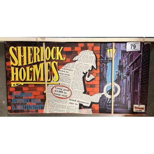 79 - 4 vintage board games including Tri-ang Sir Francis Chichester, Sherlock Holmes, Waddingtons The bat... 