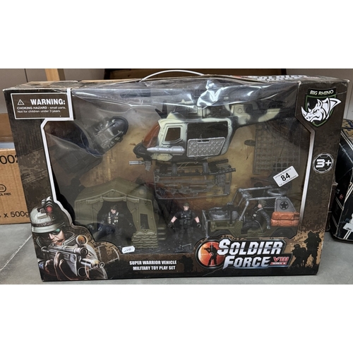 84 - A boxed big Rhino soldier force VIII series 8 play set & boxed / unboxed diecast etc